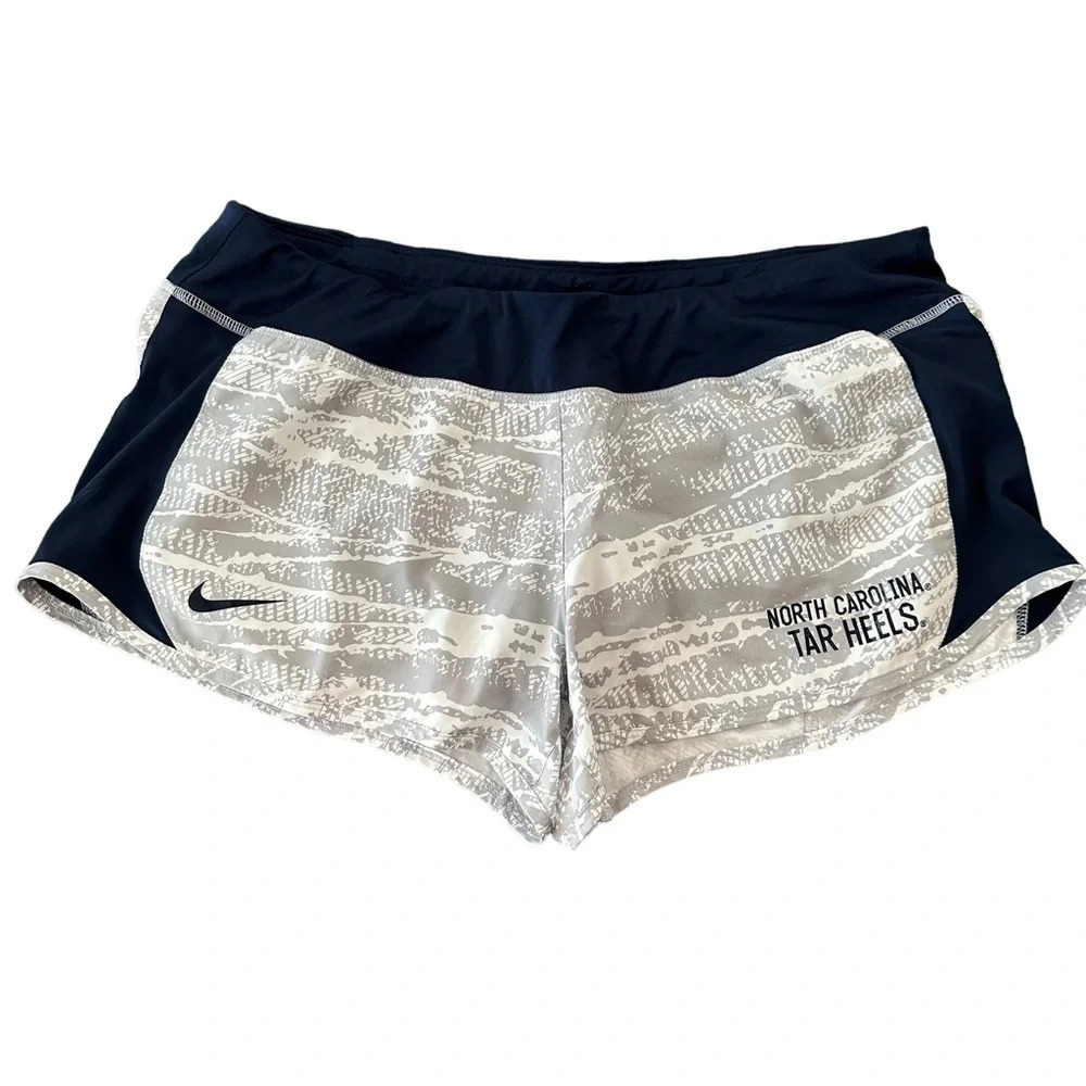 Nike Womens XL UNC Chapel Hill Tarheels Dri Fit Lined Shorts Gray Blue College